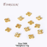 18K Plated Flower Caps For Beads Brass Metal Beads Caps