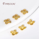 18K Plated Flower Caps For Beads Brass Metal Beads Caps