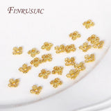 18K Plated Flower Caps For Beads Brass Metal Beads Caps
