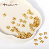 18K Plated Flower Caps For Beads Brass Metal Beads Caps