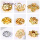 18K Plated Flower Caps For Beads Brass Metal Beads Caps