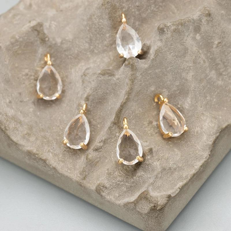 18k Rhodium Plated Copper Zircons Charms DIY Pendants