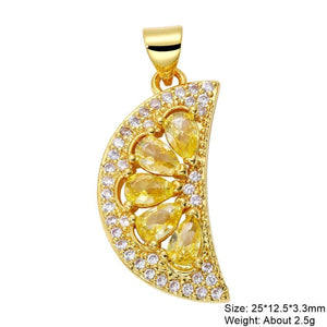 Colorful Cubic Zirconia Lemon Charms for Jewelry Making