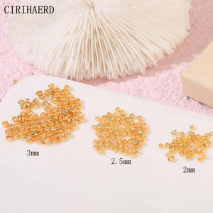 14K Gold Plated Beads for DIY Bracelets Ornaments Needlework  Spacer Loose Bead
