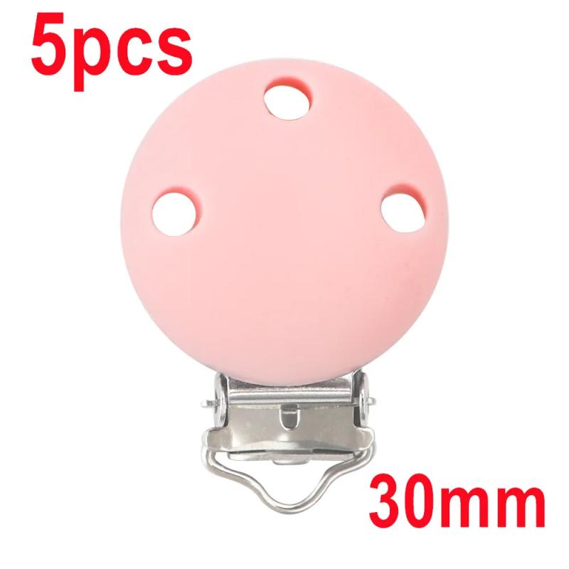 5Pcs Silicone Round Clip for Pacifier Chains DIY Accessories