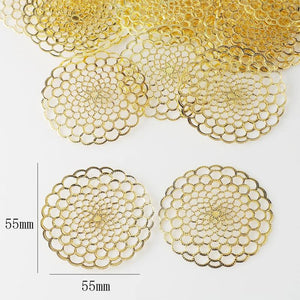 10Pcs Metal Leaf Connectors Filigree Moon Star Charms DIY Jewelry Making