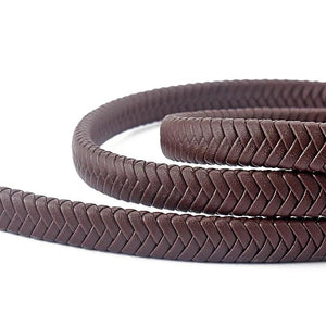 1m 12*6mm Fiber PU Braided Leather String Cord For DIY Bracelet