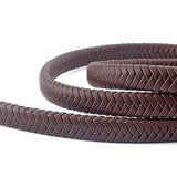 1m 12*6mm Fiber PU Braided Leather String Cord For DIY Bracelet