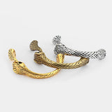 3PCS Snake Head Half Cuff Bracelet Clasp for 5mm Leather Cord DIY Jewelry