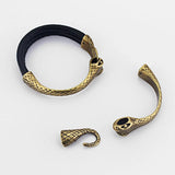 3PCS Snake Head Half Cuff Bracelet Clasp for 5mm Leather Cord DIY Jewelry