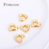 Hollow Heart Pendant Charms 18K Plated Brass Findings