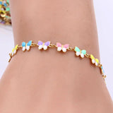 Stainless Steel Drip Daisy Flower Butterfly Beads Chain DIY Jewelry