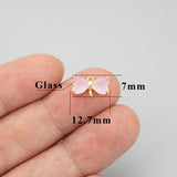 18k Rhodium Plated Copper Glass Charms 6pcs/Lot