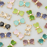 18k Rhodium Plated Copper Glass Charms 6pcs/Lot