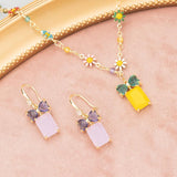 18k Rhodium Plated Copper Glass Charms 6pcs/Lot