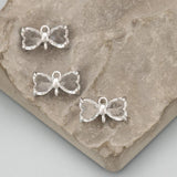 18k Rhodium Plated Copper Glass Charms 6pcs/Lot
