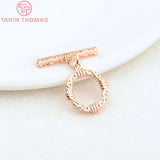 6 Sets 24K Plated Brass Round Bracelet Toggle Clasps