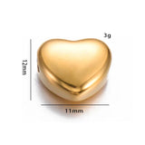 4Pcs Mirror Polishing Stainless Steel Heart Spacer Charms Beads for DIY Jewelry
