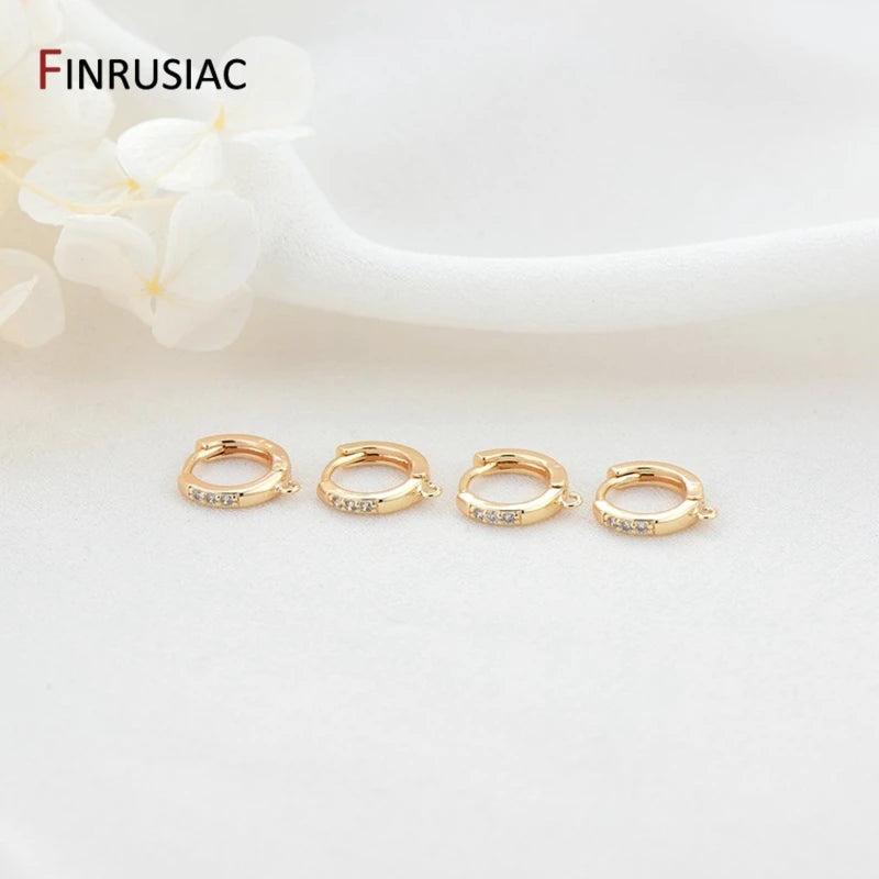 14k Plated Round Earrings Hooks Hoop Earring Clasps Accessories