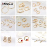 14k Plated Round Earrings Hooks Hoop Earring Clasps Accessories
