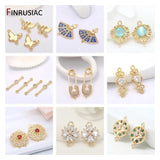 14K Pink Gemstone Charm Connectors for Jewelry Making