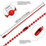50pcs Mixed Round Ball Bead Chains Dog Tag Connectors Key Chain Bulk