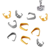 50PCS Stainless Steel Melon Seeds Buckle Pendant Clasps Clips for Jewelry Making