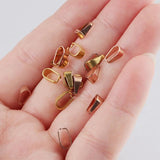 50PCS Stainless Steel Melon Seeds Buckle Pendant Clasps Clips for Jewelry Making