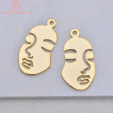 24K Brass Hollow Face Pendants Charms High Diy Jewelry Findings