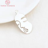 24K Brass Hollow Face Pendants Charms High Diy Jewelry Findings