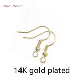14K Plated Earring Hooks Brass Ear Wire For DIY Earring Crafts