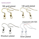 14K Plated Earring Hooks Brass Ear Wire For DIY Earring Crafts