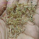 14K Plated Earring Hooks Brass Ear Wire For DIY Earring Crafts