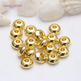 14K Plated Flat Round Spacer Solid Wheel Bead for Jewelry Making