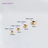 14K Plated Flat Round Spacer Solid Wheel Bead for Jewelry Making