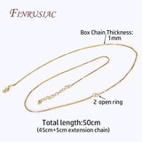 18K Real Plated Square Box Chain Necklace 1mm Thin Chain