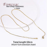 18K Real Plated Square Box Chain Necklace 1mm Thin Chain