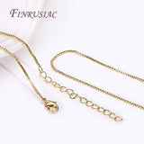 18K Real Plated Square Box Chain Necklace 1mm Thin Chain