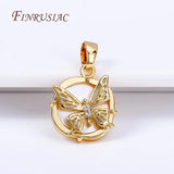 18K Butterfly Pendant DIY Necklace Making Accessory