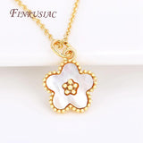 18K Plated Flowers Pendants Natural Shell Charms
