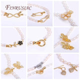 18K Plated Brass Zircon Rose Flower Pearl Clasp