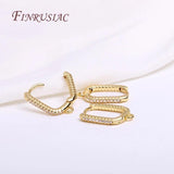 DIY Square Shape Zircon Earring Clasp Hook 18K Plated
