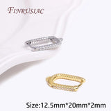 DIY Square Shape Zircon Earring Clasp Hook 18K Plated