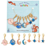 8 Pcs Star Moon Stitch Markers Enamel Crochet Marker Charms