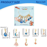 8 Pcs Star Moon Stitch Markers Enamel Crochet Marker Charms