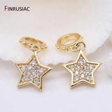 14k Plated Heart Moon Stars Charms DIY Bracelets Jewelry Making