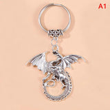 Vintage Dragon Pendant Keychain Retro Jewelry Bag Charms for Men