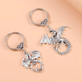 Vintage Dragon Pendant Keychain Retro Jewelry Bag Charms for Men