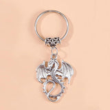 Vintage Dragon Pendant Keychain Retro Jewelry Bag Charms for Men