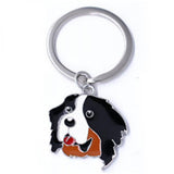 Bernese Dog Charm Key Chain Pet Animal Key Ring Jewelry